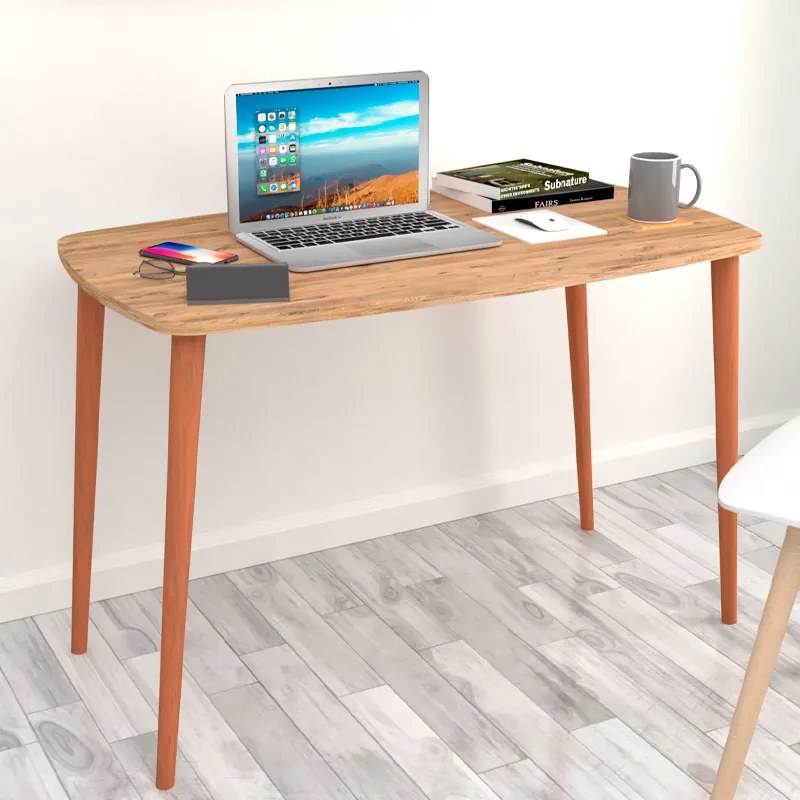 Γραφείο - τραπέζι μελαμίνης Deina  χρώμα pine oak 105x60x72εκ. - 0212555