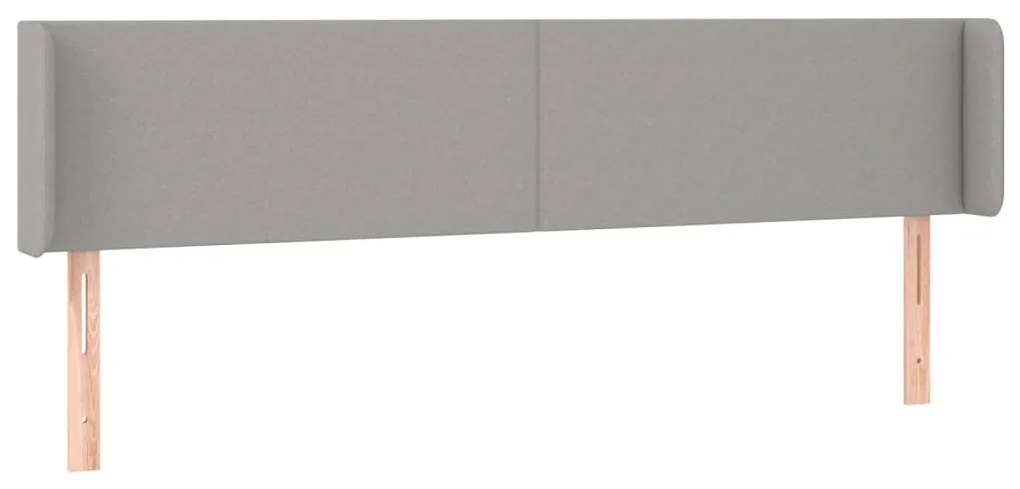 vidaXL Κεφαλάρι Κρεβατιού LED Ανοιχτό Γκρι 163x16x78/88 εκ. Υφασμάτινο