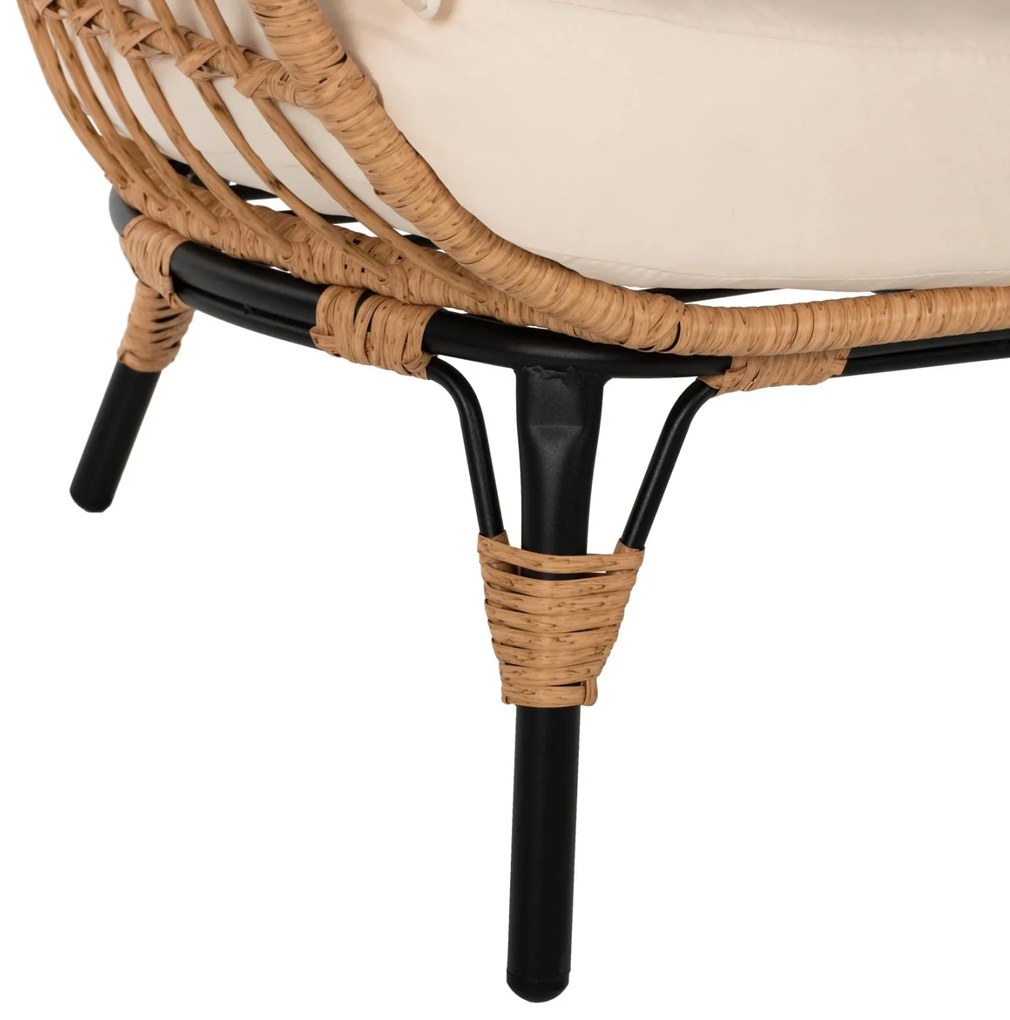 ΠΟΛΥΘΡΟΝΑ ΦΩΛΙΑ MIAMI 2 ΑΤΟΜΩΝ ΤΥΠΟΥ RATTAN  130x80x157Υ εκ. 130x80x157 εκ.
