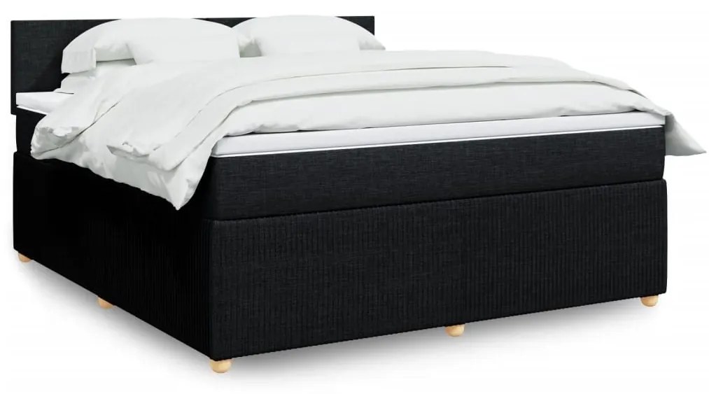 ΚΡΕΒΑΤΙ BOXSPRING ΜΕ ΣΤΡΩΜΑ ΜΑΥΡΟ 180X200 ΕΚ. ΥΦΑΣΜΑΤΙΝΟ 3289830