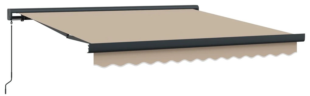 vidaXL Χειροκίνητη Ανασυρόμενη Τέντα Μπεζ 350x250 cm