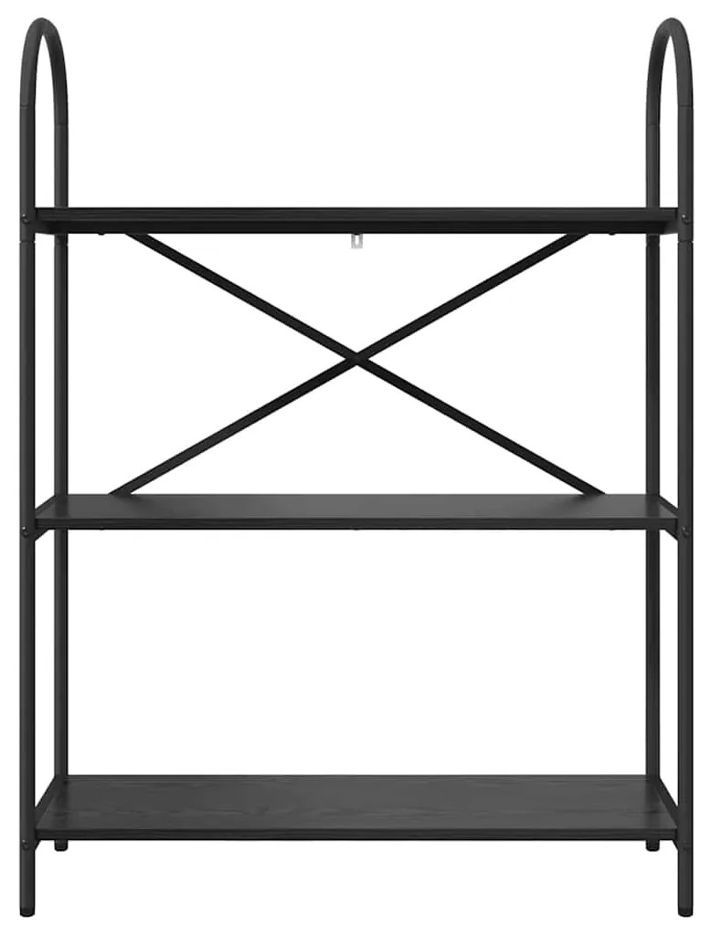 vidaXL Ράφι Βιβλίων Μαύρη Οξυά 80 x 30 x 109 εκ Επεξεργασμένο ξύλο