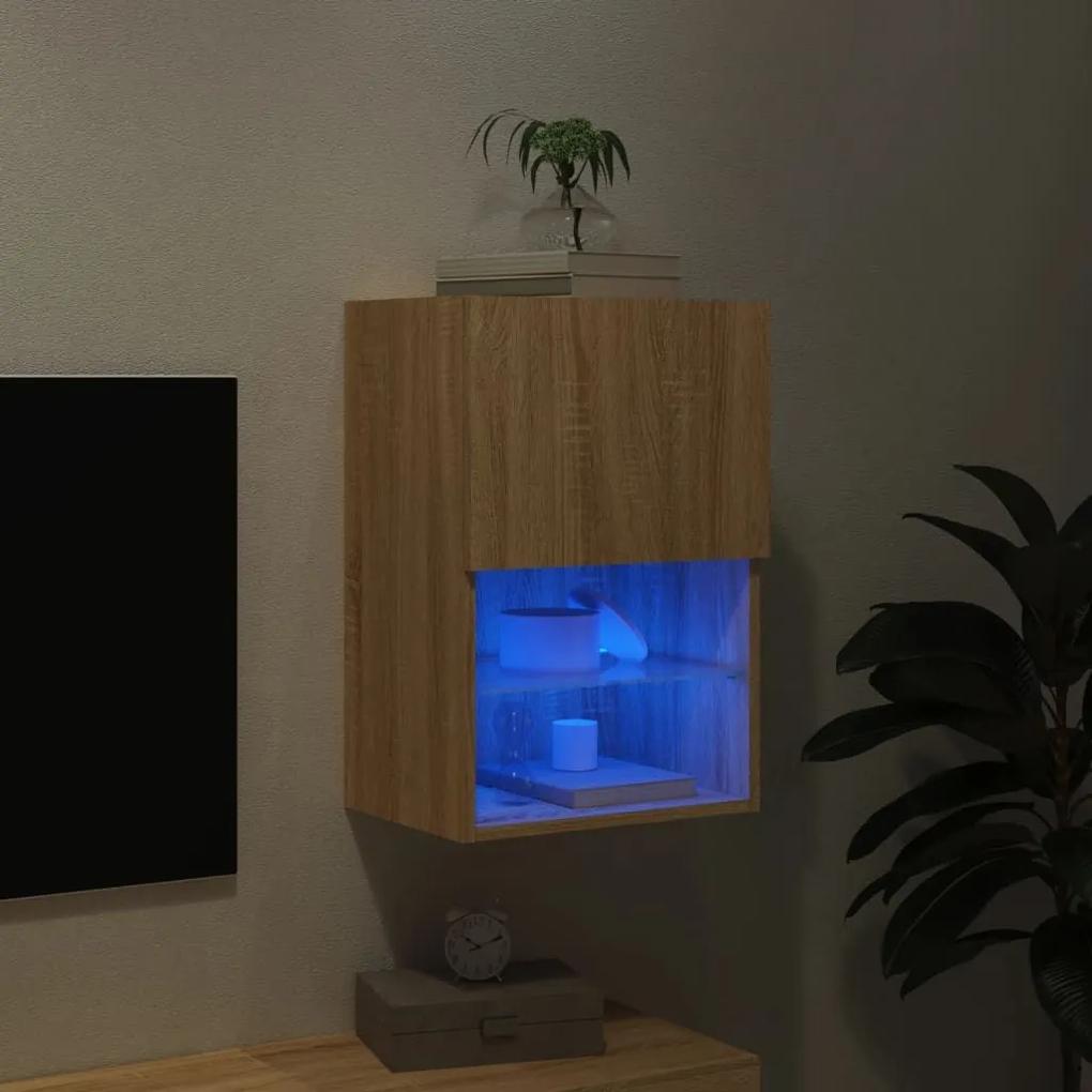 Έπιπλο Τηλεόρασης με LED Sonoma Δρυς 40,5x30x60 εκ. - Καφέ