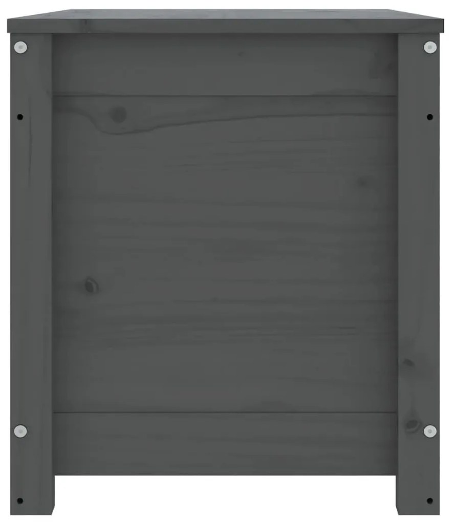 Κουτί Αποθήκευσης Γκρι 80x40x45,5 εκ από Μασίφ Ξύλο Πεύκου - Γκρι