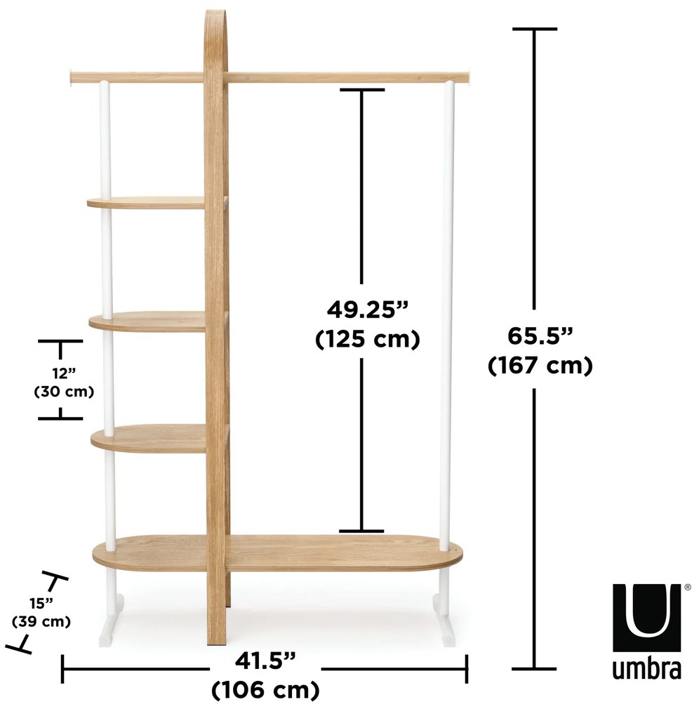 Ξύλινο έπιπλο εισόδου 167x39x106εκ. Umbra Bellwood Garment,μαύρο