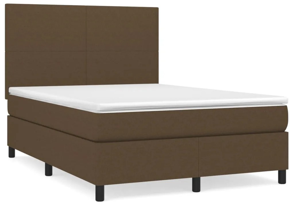 ΚΡΕΒΑΤΙ BOXSPRING ΜΕ ΣΤΡΩΜΑ ΣΚΟΥΡΟ ΚΑΦΕ 140X200 ΕΚ ΥΦΑΣΜΑΤΙΝΟ 3141620