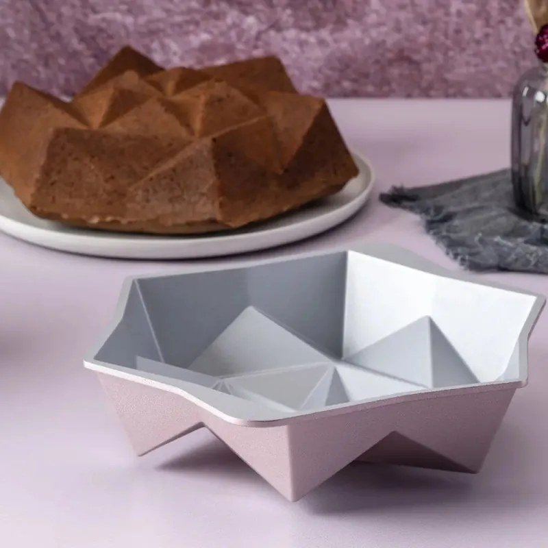 Φόρμα ψησίματος Dr.Oetker Origami 2556, 28 cm, σχήμα Origami, Χυτό αλουμίνιο, Ροζ χρυσό