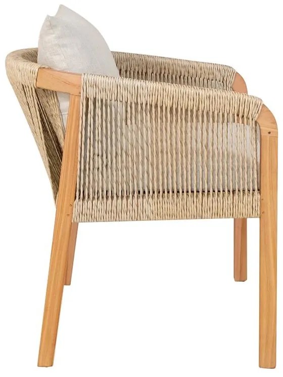 Καρέκλα - Πολυθρόνα Clarin σκελετός teak ξύλο και pu σε φυσική απόχρωση 55x65x73 εκ. 55x65x73 εκ.