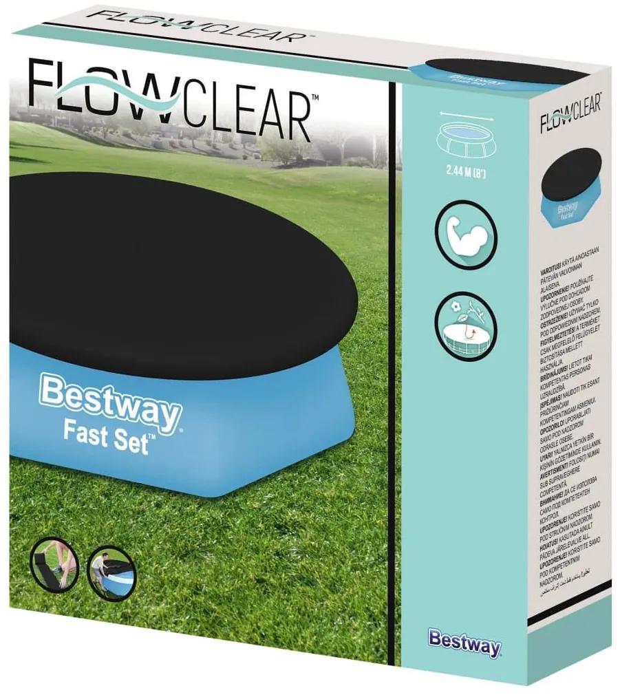 Bestway Κάλυμμα Πισίνας Flowclear Fast Set 240 εκ. - Μαύρο