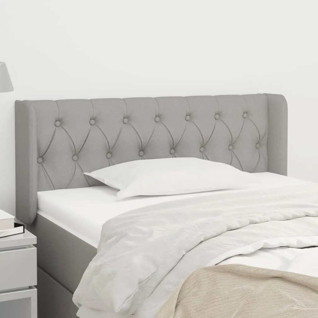 vidaXL Κεφαλάρι με Πτερύγια Ανοιχτό Γκρι 93x16x78/88 εκ. Υφασμάτινο