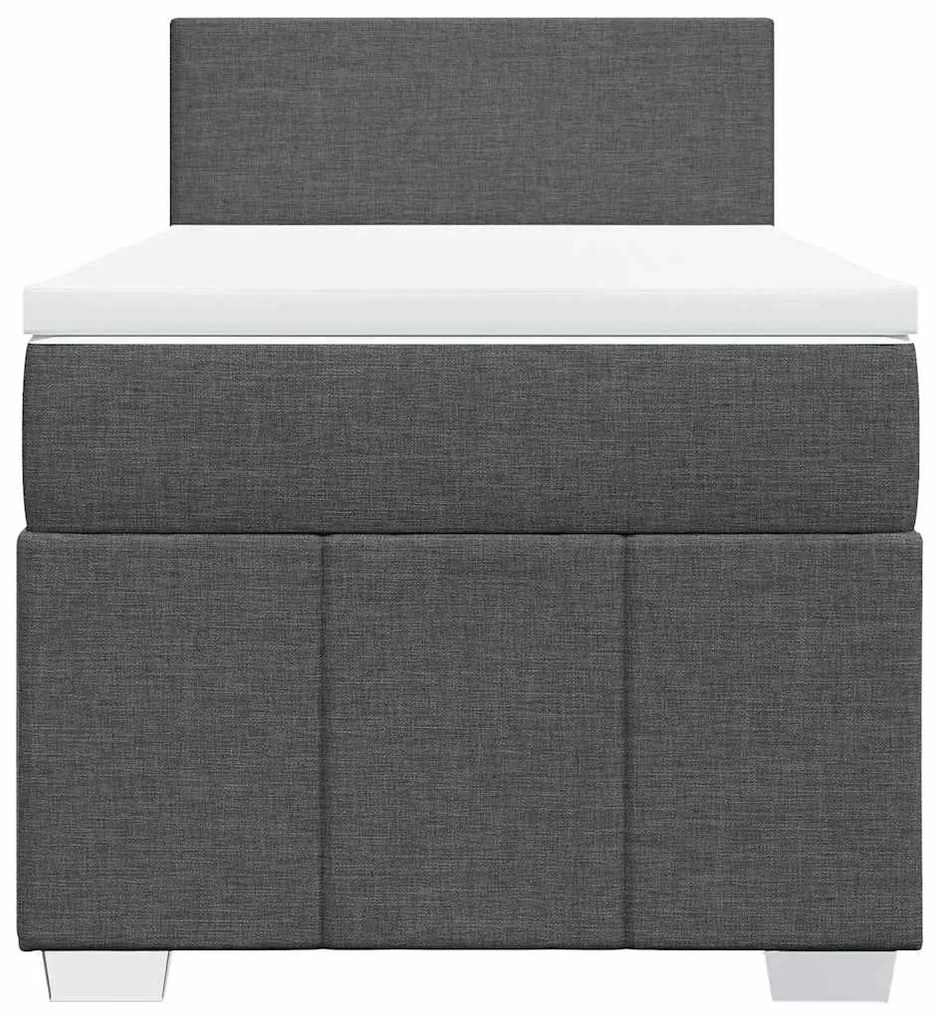 vidaXL Κρεβάτι Boxspring με Στρώμα Σκούρο Γκρι 80x200 εκ. Υφασμάτινο