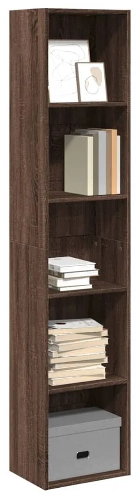 Βιβλιοθήκη Καφέ Δρυς 40x30x189 εκ. από Επεξεργασμένο Ξύλο