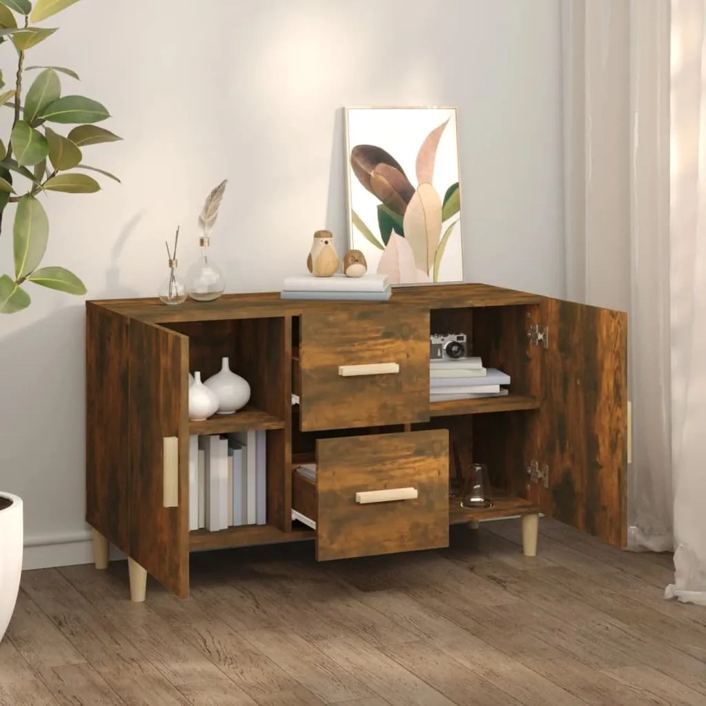 vidaXL Μπουφές Καπνιστή Δρυς 100 x 36 x 60 εκ. Επεξεργασμένο Ξύλο