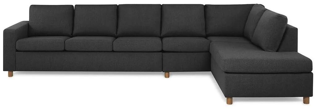 Γωνιακός Καναπές Scandinavian Choice C150, Ανθρακί, Δρυς, 347x199x79cm, Πόδια: Ξύλο | Epipla1.gr