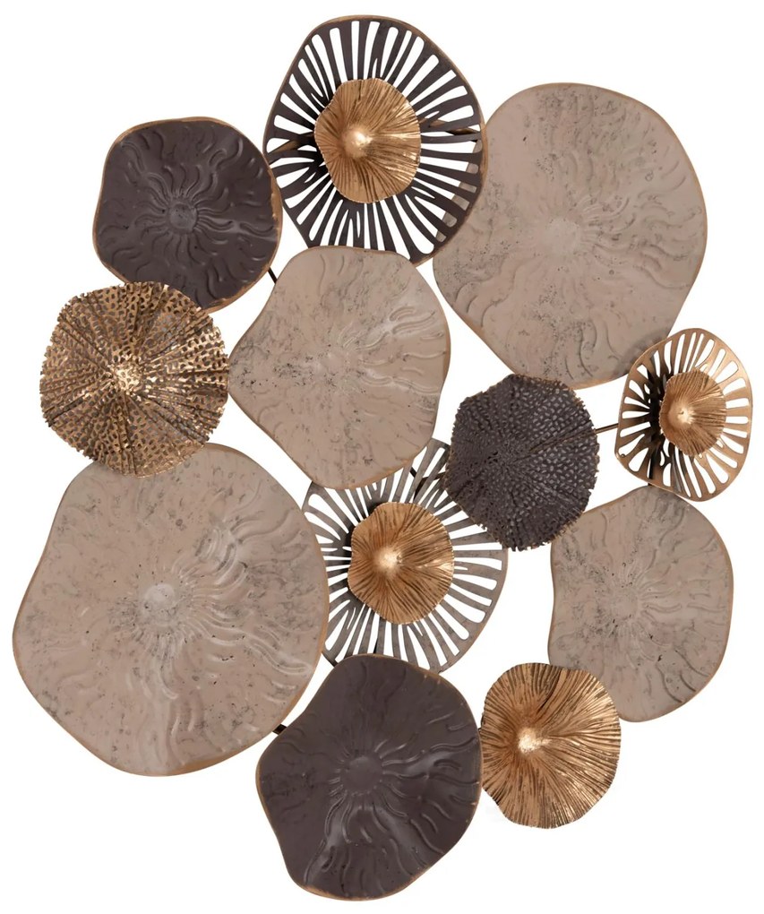 Διακοσμητικό Τοίχου C7163 Μεταλλικό Καφέ-Εκρού-Χρυσό 69x8x69Y εκ. 69x8x69 εκ.