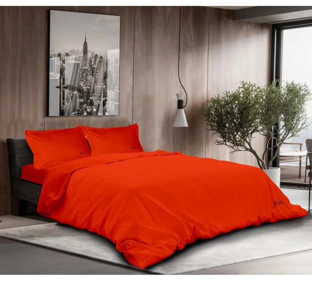 ΠΑΠΛ/ΘΗΚΗ ΥΠΕΡΔΙΠΛΗ 220Χ240 2*50x70cm LOR ORANGE NUOVO 100% COT/TEN Μakis Tselios LOR ORANGE