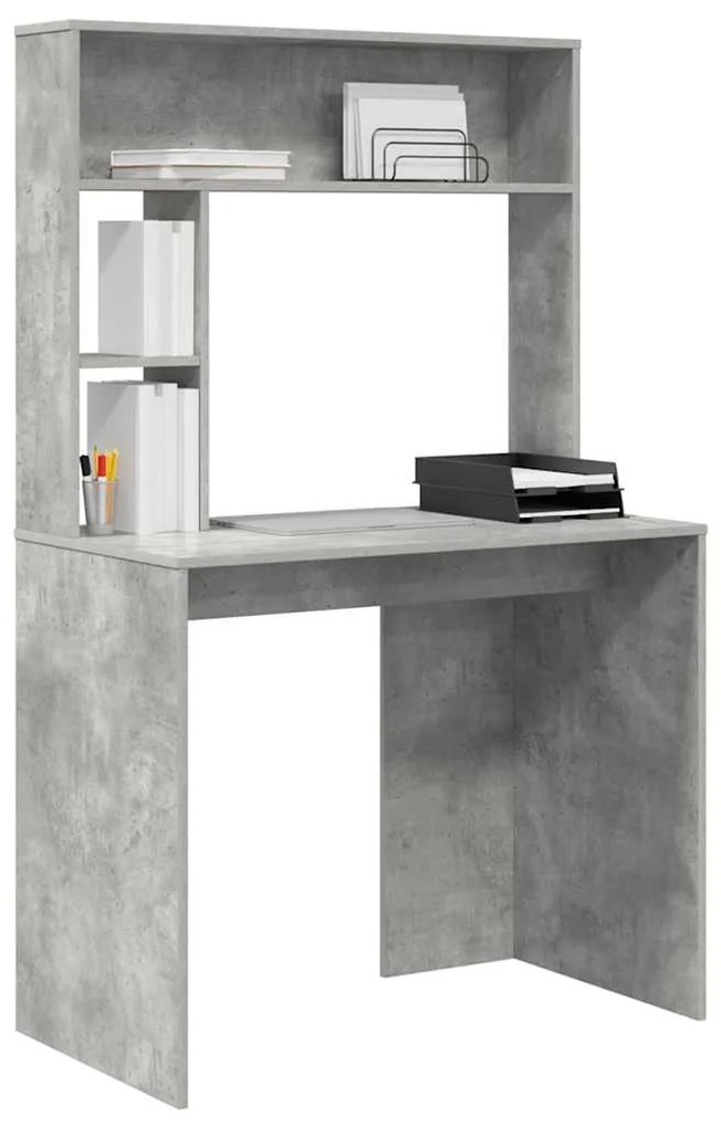 vidaXL Γραφείο Γκρι σκυροδέματος 91 x 50 x 149 εκ Επεξεργασμένο ξύλο