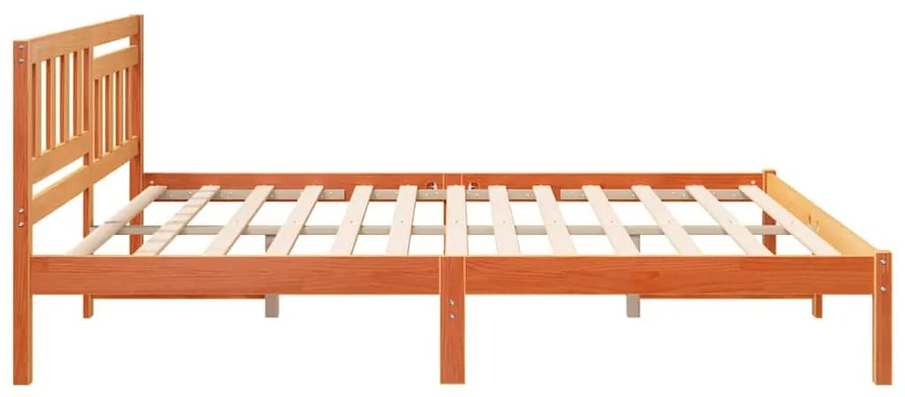 vidaXL Σκελετός Κρεβατιού με κεφαλάρι Κερωτό καφέ 180 x 200 cm