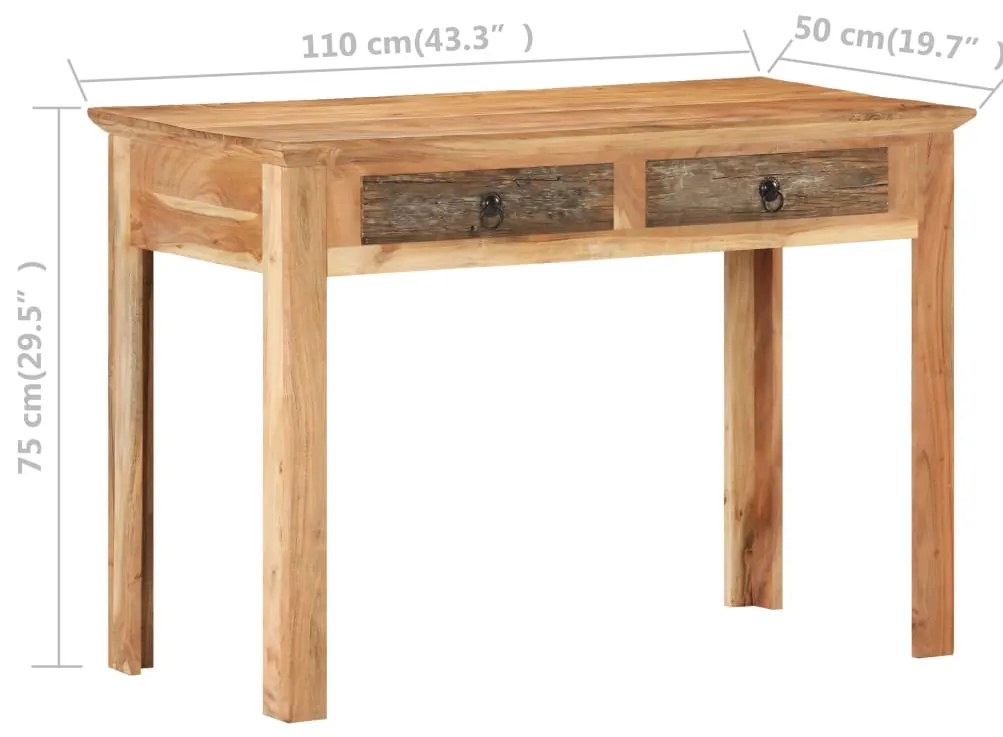 vidaXL Γραφείο 110 x 50 x 75 εκ. από Μασίφ Ανακυκλωμένο Ξύλο