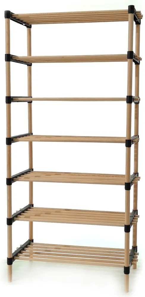 Ραφιέρα 7 Ράφια Φυσικό Ξύλο 56x29x115cm-06510586