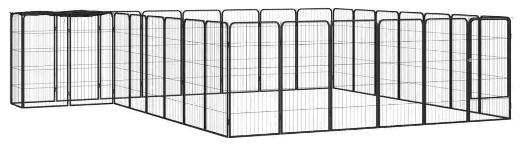 Κλουβί Σκύλου 30 Πάνελ Μαύρο 50x100 εκ. Ατσάλι με Βαφή Πούδρας