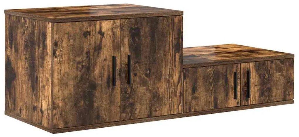 vidaXL Ντουλάπι αποθήκευσης 2 pcs Καπνιστό Δρύς 118 x 41 x 40 εκ