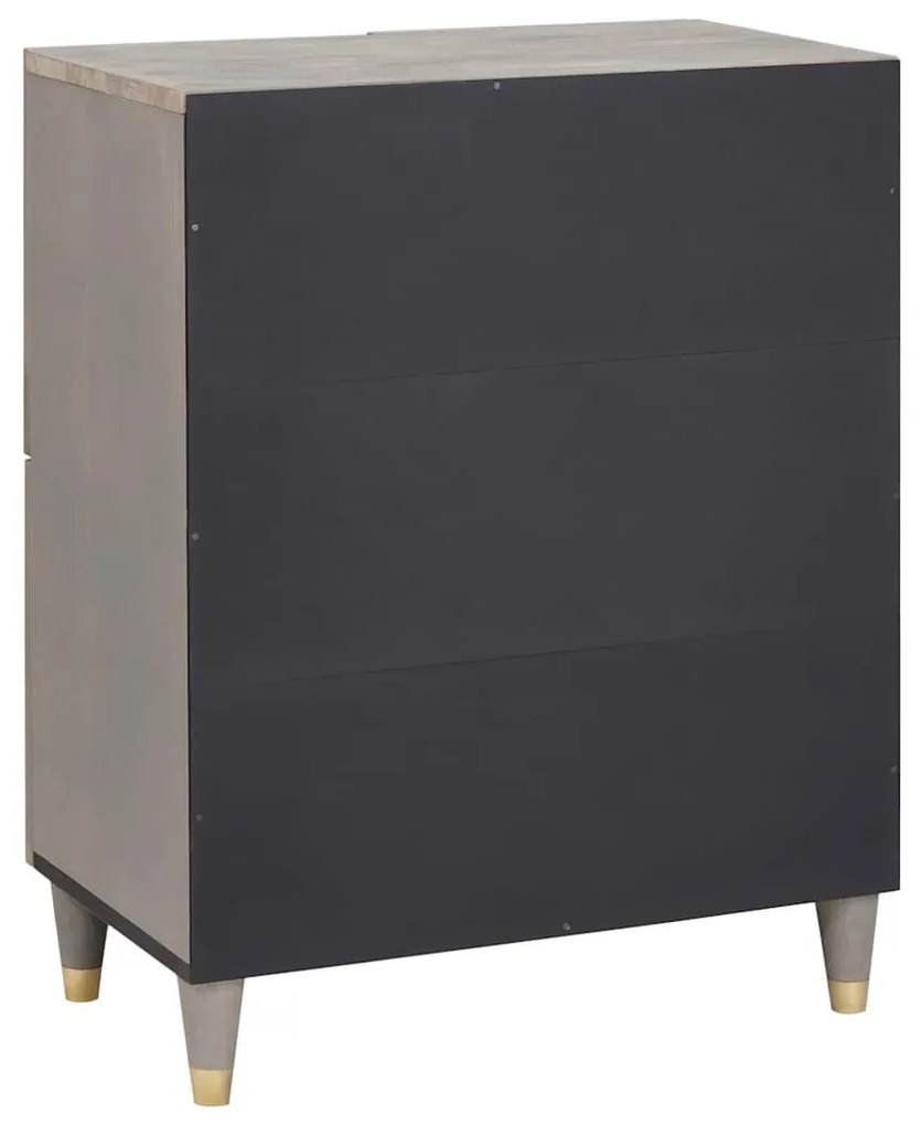 vidaXL Πλαϊνό γραφείο Γκρι και Χρυσό 60 x 33 x 75 cm Μασίφ ξύλο μάνγκο
