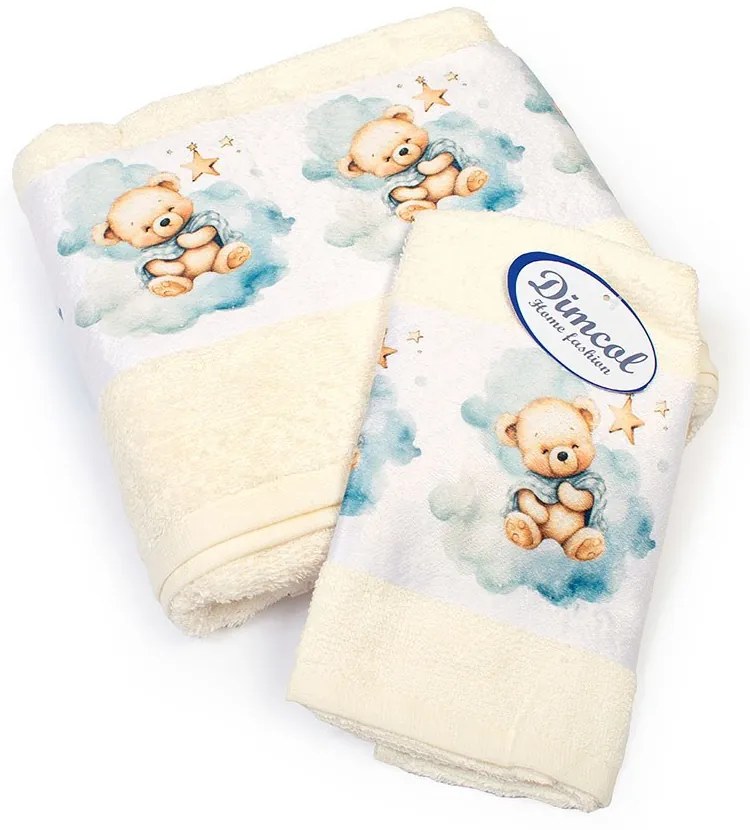Πετσέτες Βρεφικές Cute Bear 303 (Σετ 2τμχ) Ecru DimCol Σετ Πετσέτες 70x140cm 100% Βαμβάκι