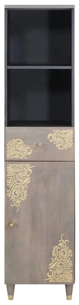 vidaXL Πλαϊνό γραφείο Γκρι 38 x 33.5 x 160 εκ Μασίφ ξύλο μάνγκο
