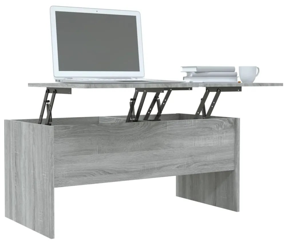 vidaXL Τραπεζάκι Σαλονιού ΓκριSonoma102x50,5x46,5εκ.Επεξεργασμένο Ξύλο