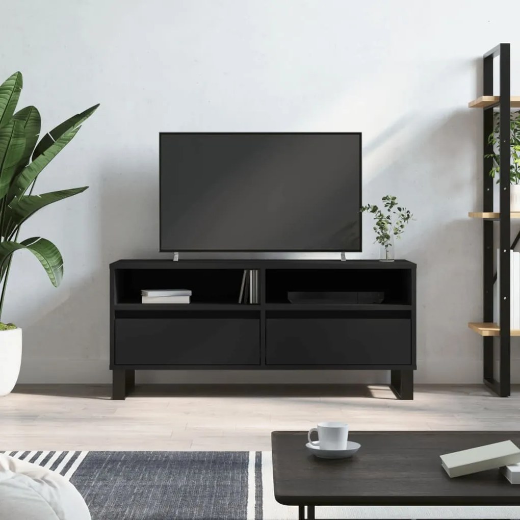 vidaXL Έπιπλο Τηλεόρασης Μαύρο 100x34,5x44,5 εκ. Επεξεργ. Ξύλο