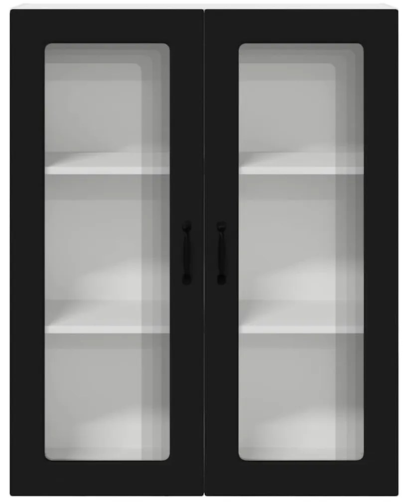 vidaXL Κρεμαστό ντουλάπι κουζίνας με ράφι Μαύρο 80 x 31 x 100 εκ.