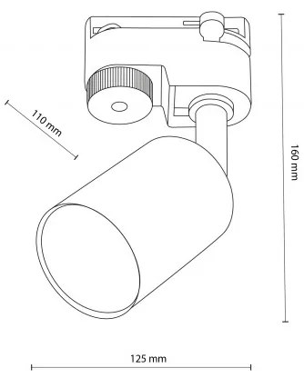 Σποτ Φωτιστικό Μονοφασικής Ράγας GU10 10W IP20 Tracer TK Lighting 5685 Μαύρο