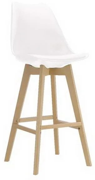 Σκαμπό Bar Martin ΕΜ147,11 49x54x67/106cm White Σετ 4τμχ Wood, Polypropylene