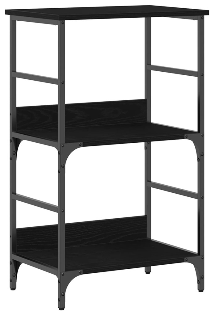 vidaXL Βιβλιοθήκη  Μαύρη Δρυς 50x33x82 εκ. Επεξεργασμένο Ξύλο και Χάλυβας