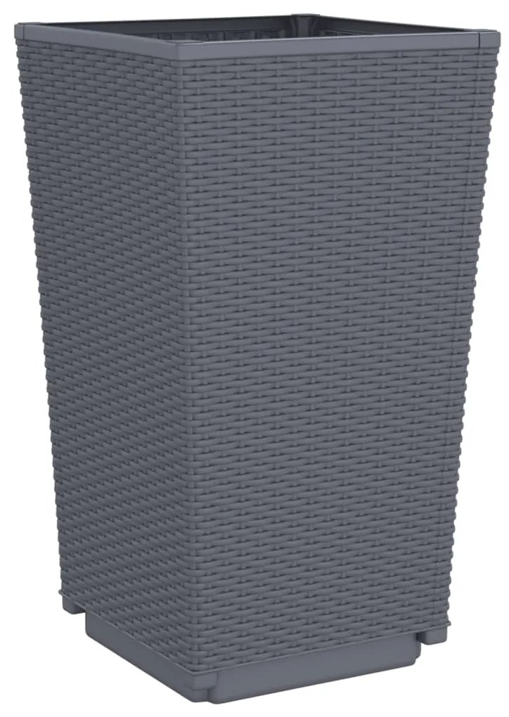 Ζαρντινιέρες Κήπου 4 τεμ. Μπλε Γκρι 32,5x32,5x57 εκ. Πολυπροπυλένιο 367851