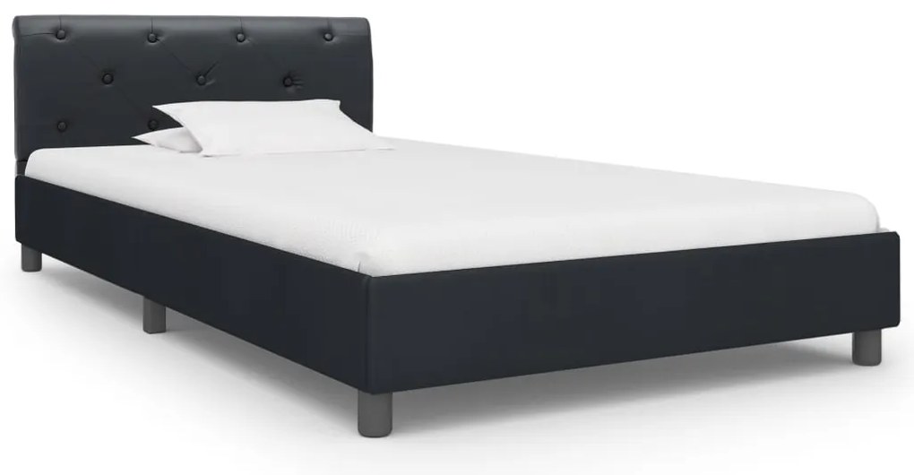 vidaXL Πλαίσιο Κρεβατιού Μαύρο 90 x 200 εκ. από Συνθετικό Δέρμα