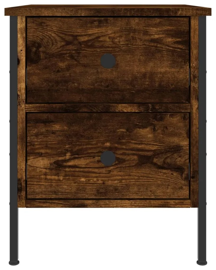 vidaXL Κομοδίνο Καπνιστή Δρυς 40 x 42 x 50 εκ. από Επεξεργασμένο Ξύλο