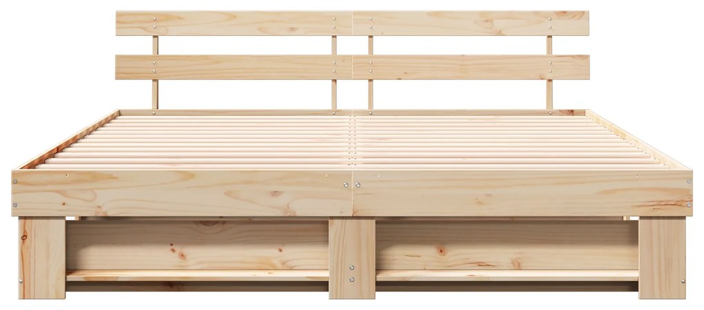 vidaXL Σκελετός Κρεβατιού Καφέ 180 x 200 εκ. Μασίφ ξύλο πεύκου