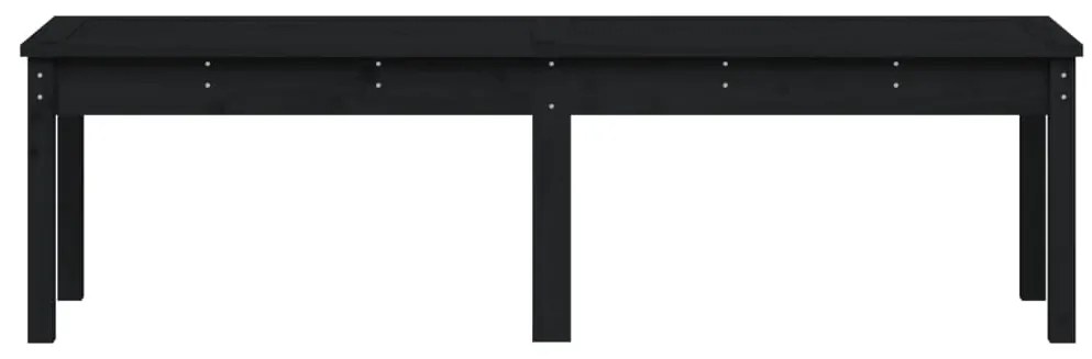 vidaXL Πάγκος Κήπου Διθέσιος Μαύρο 159,5x44x45 εκ. Μασίφ Ξύλο Πεύκου