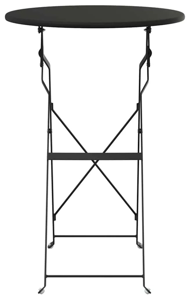 vidaXL Τραπέζι Bistro Ανθρακί Ø50x71 εκ Ατσάλι με Πούδρα