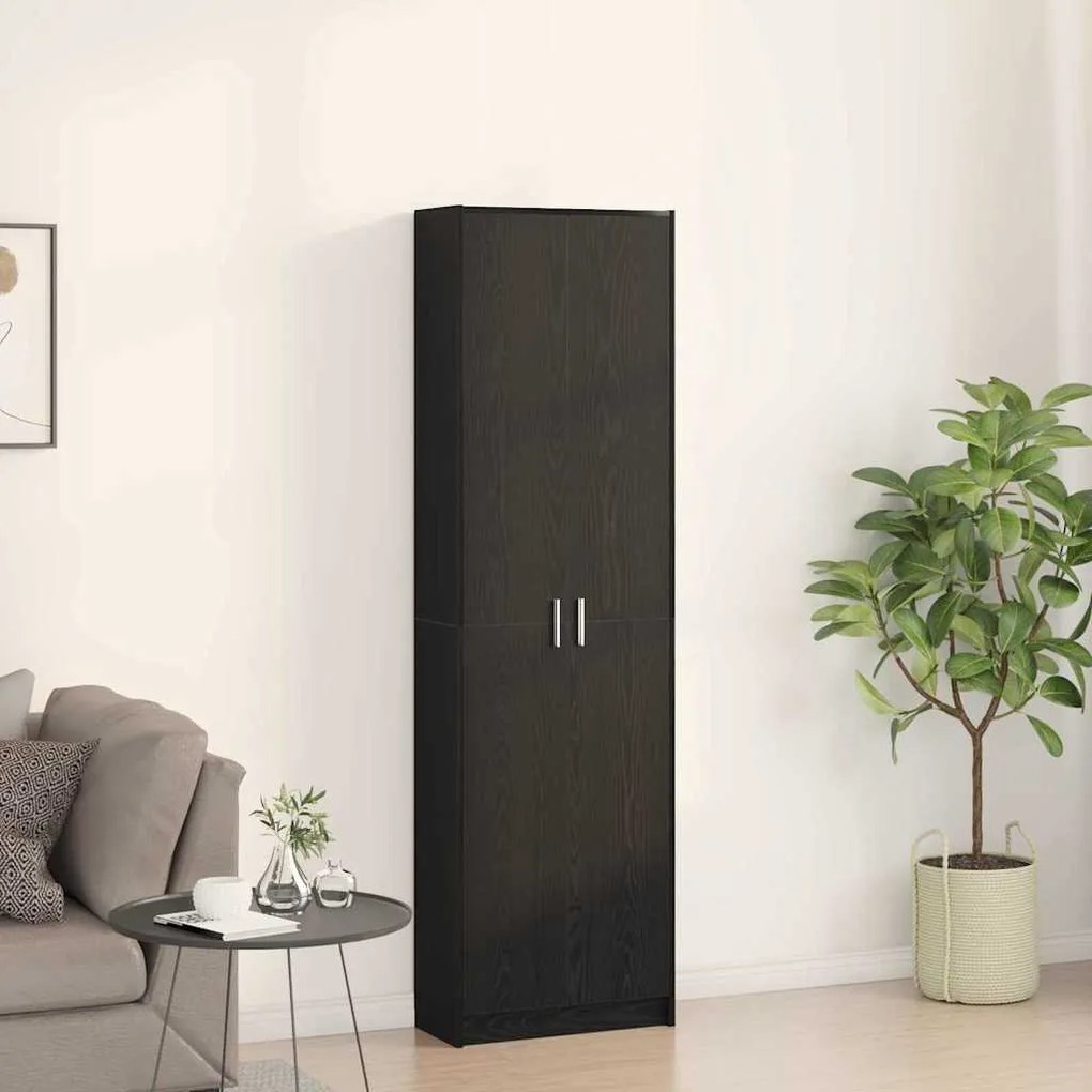 vidaXL Ντουλάπι Μαύρη δρυς 55 x 25 x 189 εκ. Επεξεργασμένο ξύλο