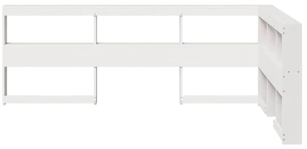 vidaXL βιβλιοθήκη κεφαλάρι σε σχήμα L Λευκό 120 εκ. Ξύλο Πεύκου