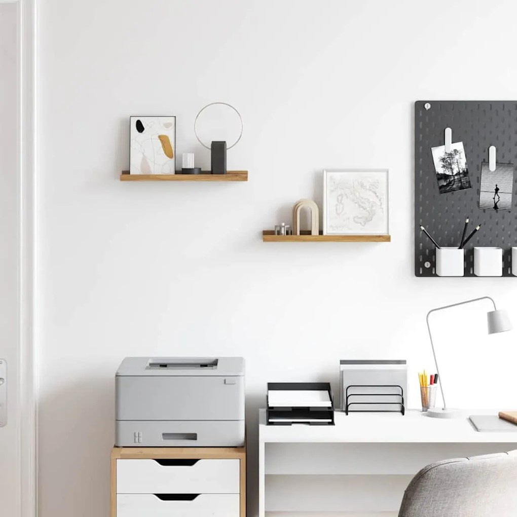 vidaXL Ράφι Τοίχου με ράφι 2 pcs Καφέ 40 x 9 x 3 cm Επεξεργασμένο ξύλο