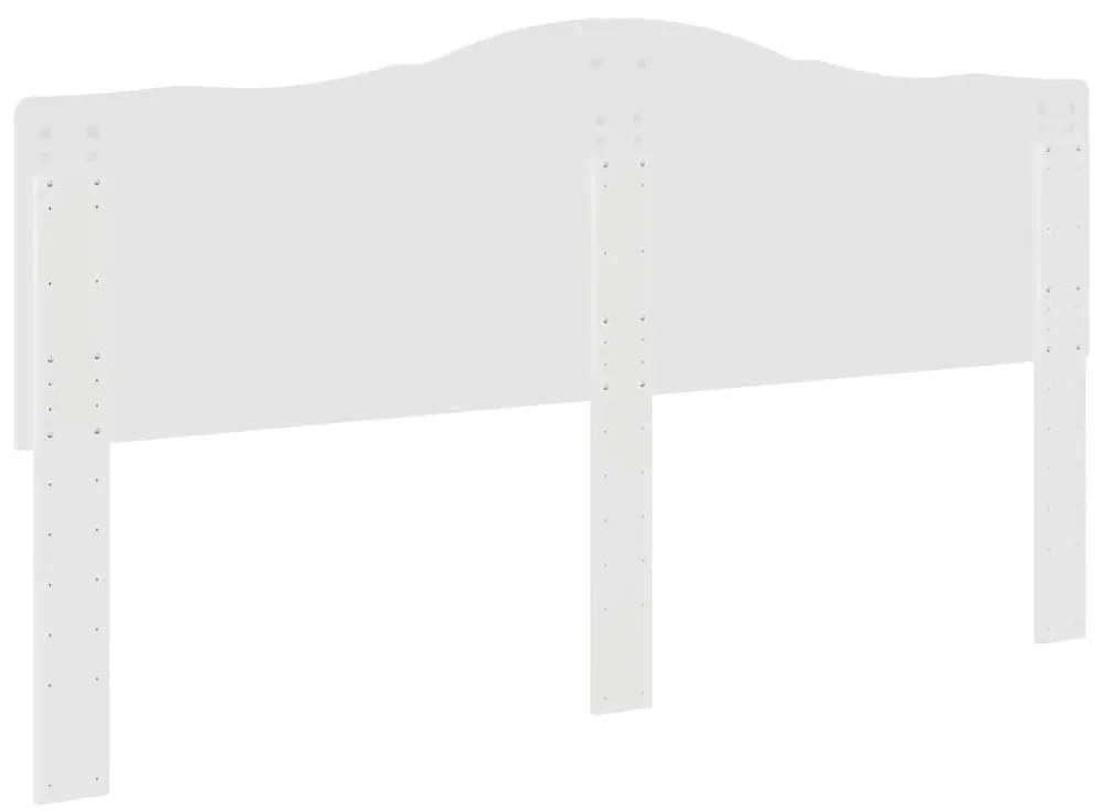 vidaXL Κεφαλάρι με κεφαλάρι Λαμπερό Λευκό 200 cm Επεξεργασμένο ξύλο