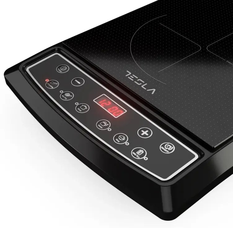 Ηλεκτρική επαγωγική εστία μονή Tesla IC200B, 1500W, Κεραμική, Ψηφιακή οθόνη, 8 επίπεδα ισχύος , 6 λειτουργίες μαγειρέματος, Χρονοδιακόπτης, Μαύρο