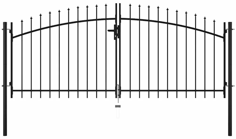 vidaXL Πόρτα Περίφραξης Διπλή με Λόγχες 300 x 150 εκ.
