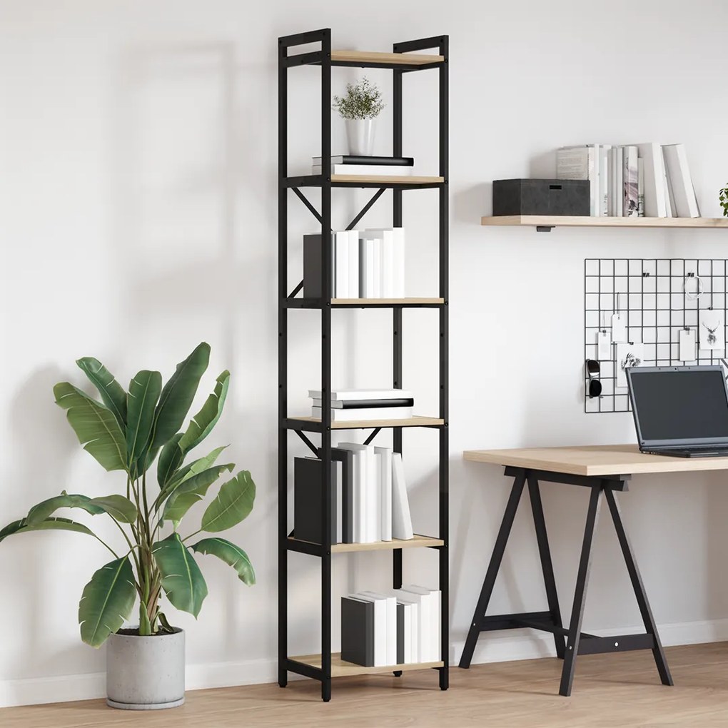 vidaXL Βιβλιοθήκη Sonoma Δρυς 40 x 30 x 188 εκ Επεξεργασμένο ξύλο