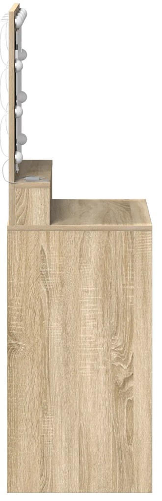 vidaXL Τραπέζι Μεταποίησης με Φωτισμό LED σε Sonoma Oak, 50x41x135 εκ.