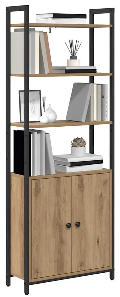 vidaXL Βιβλιοθήκη Artisan Oak 60 x 24 x 161 εκ Επεξεργασμένο ξύλο